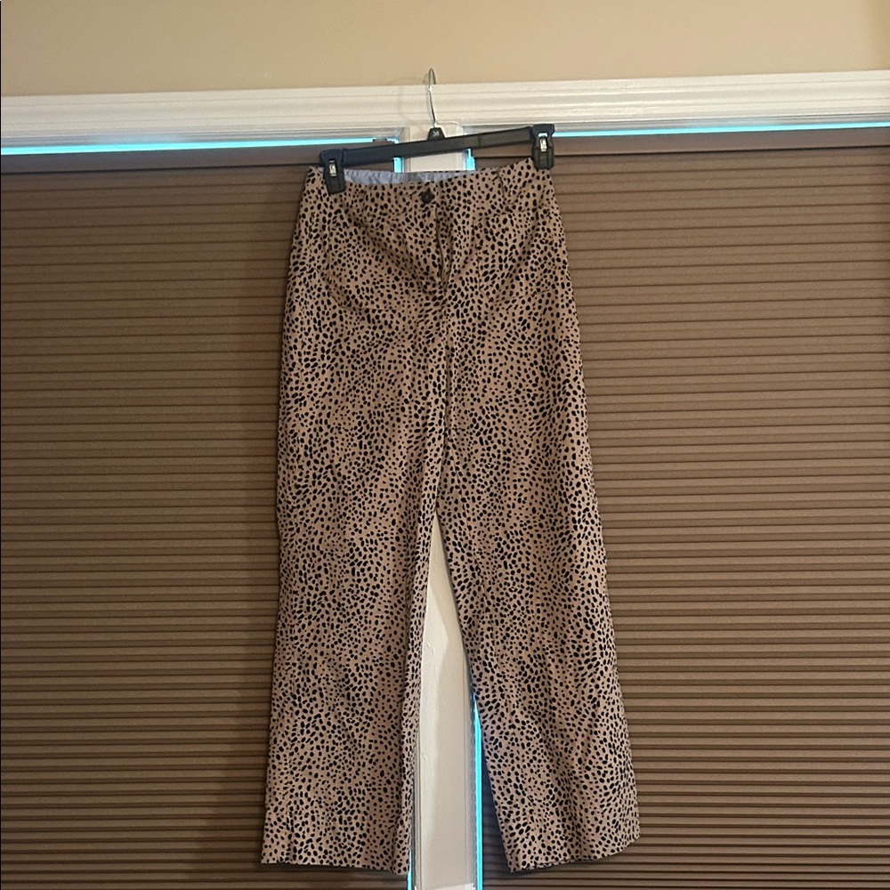 Women's Beige Leopard Print Wide-Leg Jeans